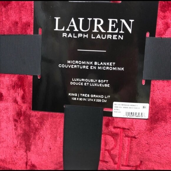 NWT Ralph Lauren Full/Queen Micromink Blanket Red - Picture 4 of 4